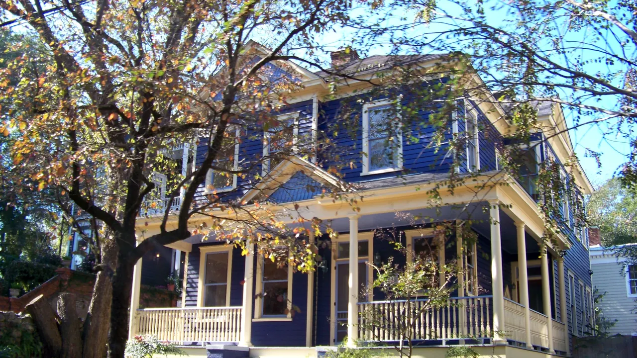 Porch-front house in Wilmington, North Carolina; regional context, not a customer project